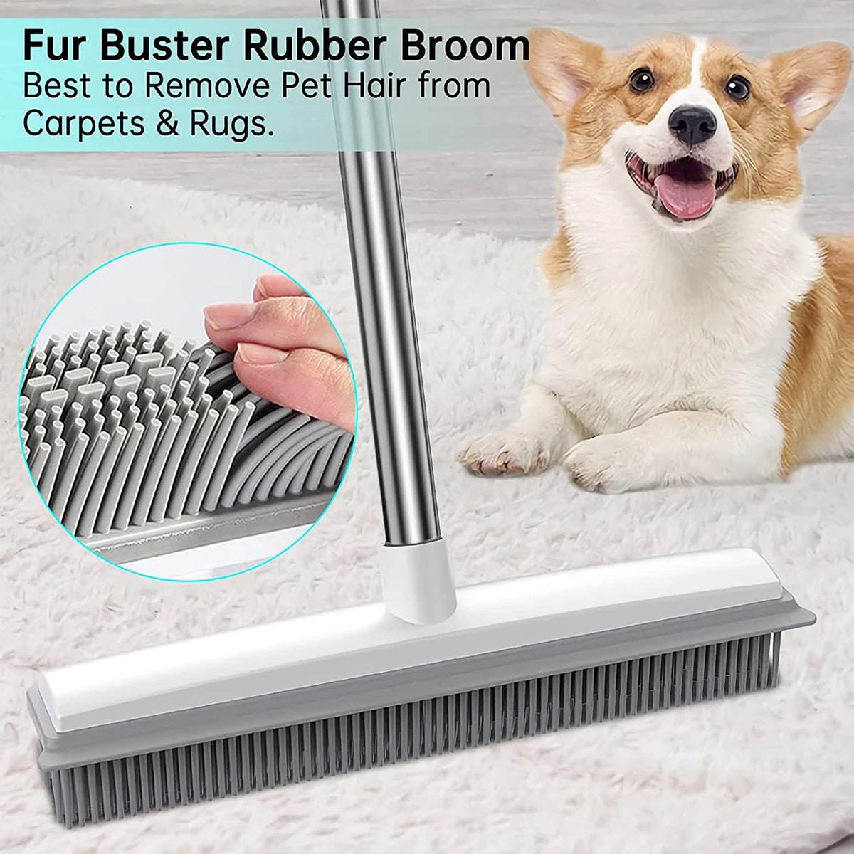 Carpet Hair Broom - Rubber Broom